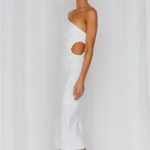 halter neck long dress Can't Compete A-Line Halter Maxi Dress White main image 0